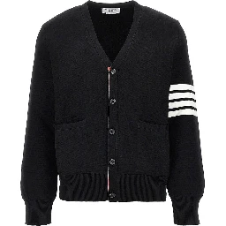 Cotton cardigan with 4 Bar detail