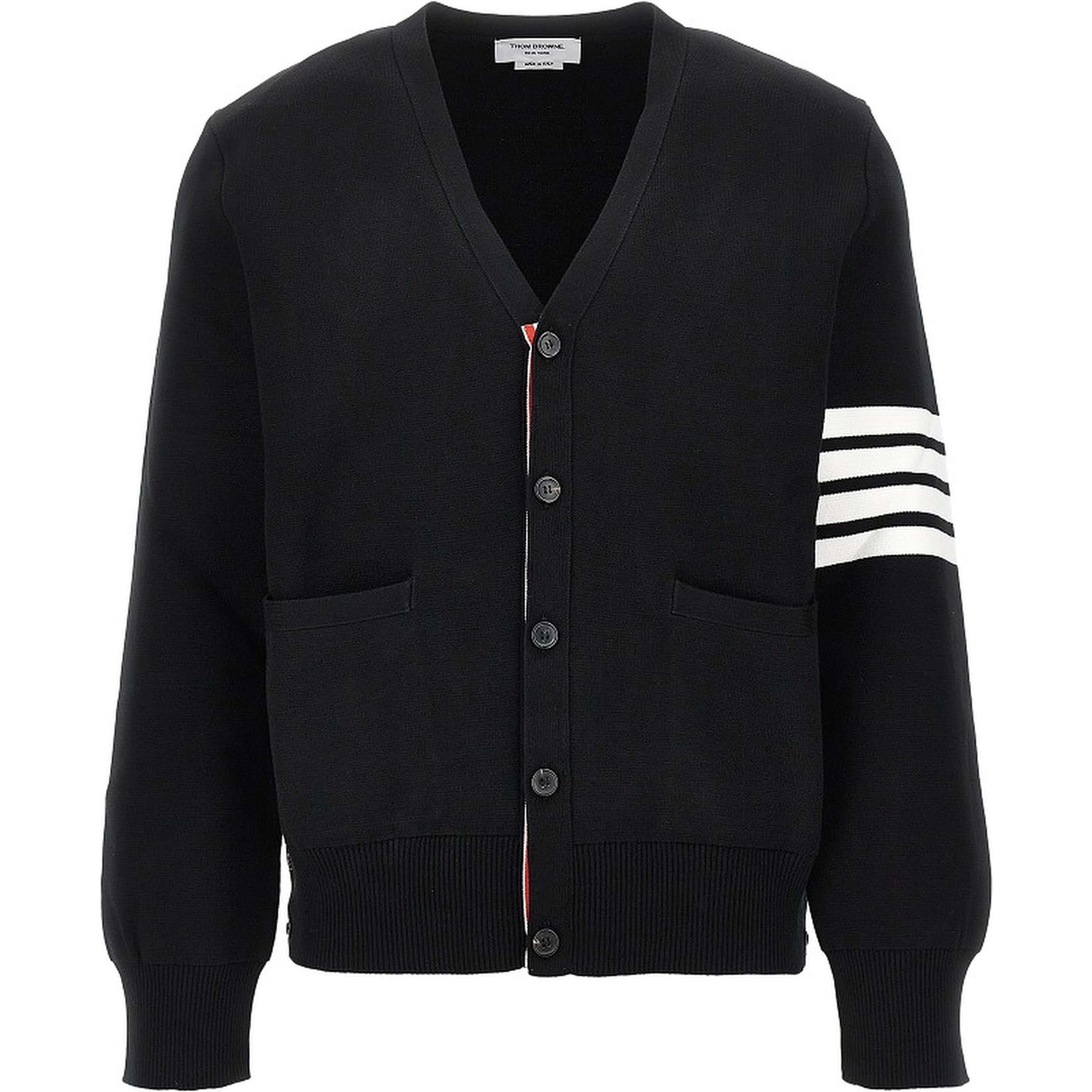 Cotton cardigan with 4 Bar detail