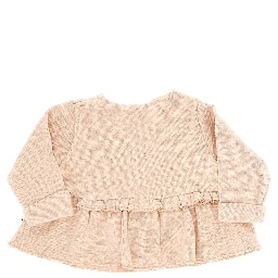 Knitted cardigan with ruffles