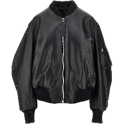 'Anja' leather bomber jacket