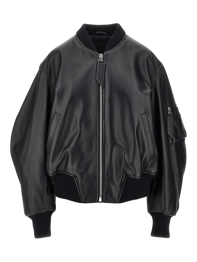 'Anja' leather bomber jacket
