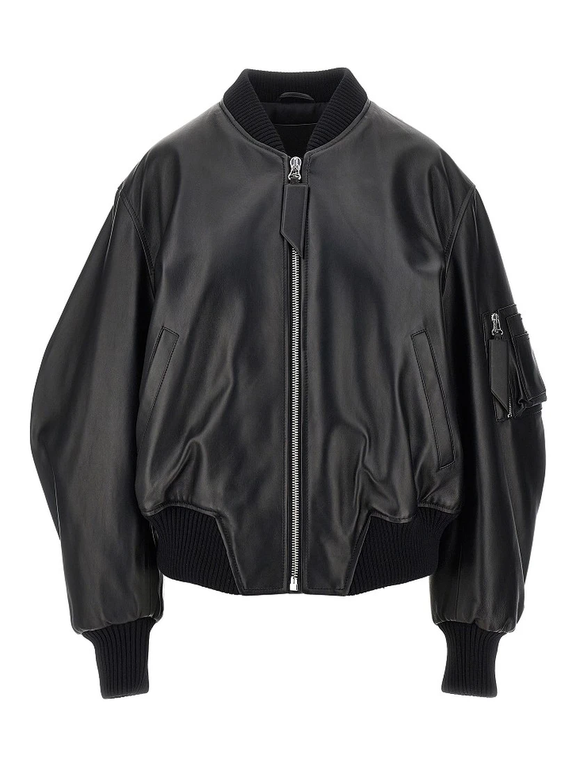 'Anja' leather bomber jacket