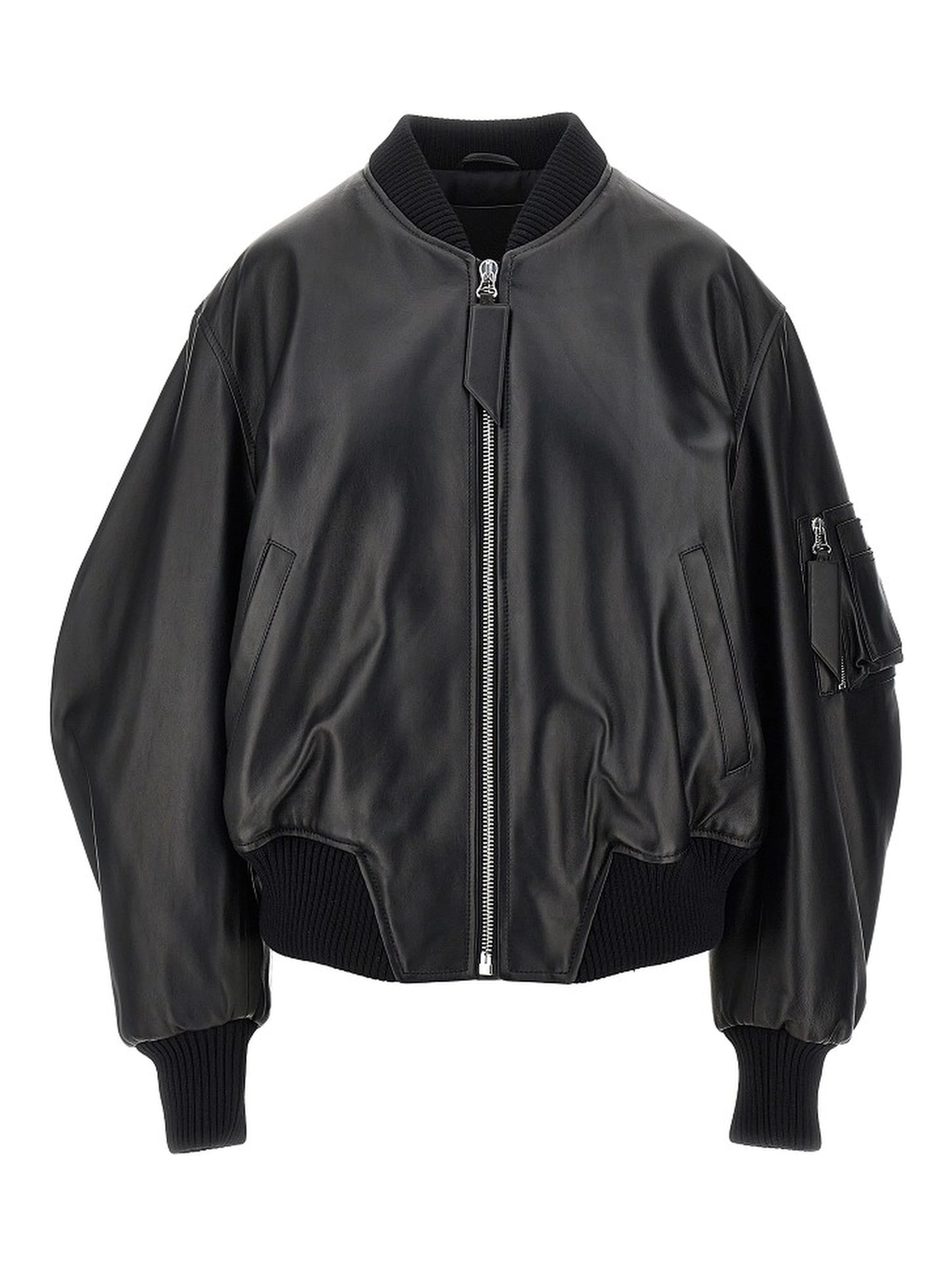 'Anja' leather bomber jacket