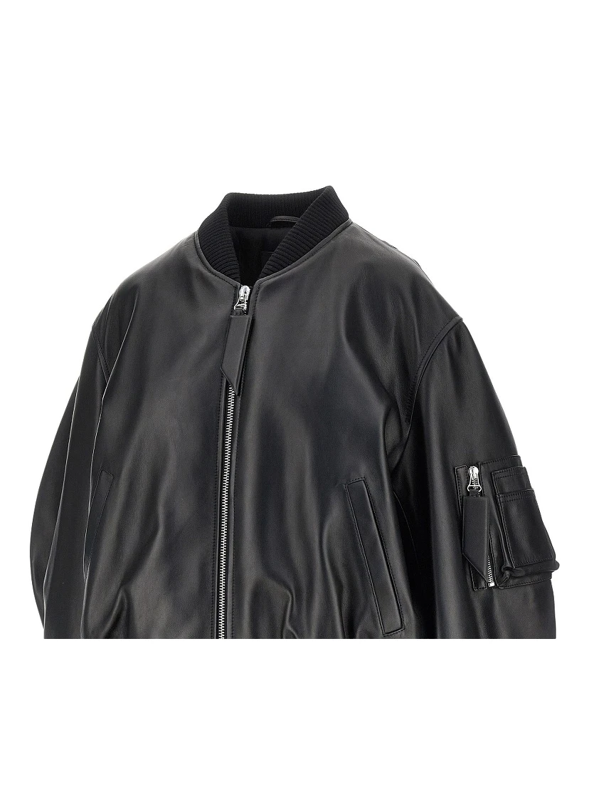 'Anja' leather bomber jacket