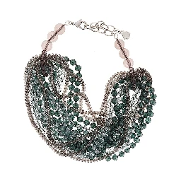 Faceted beads multi-strand necklace