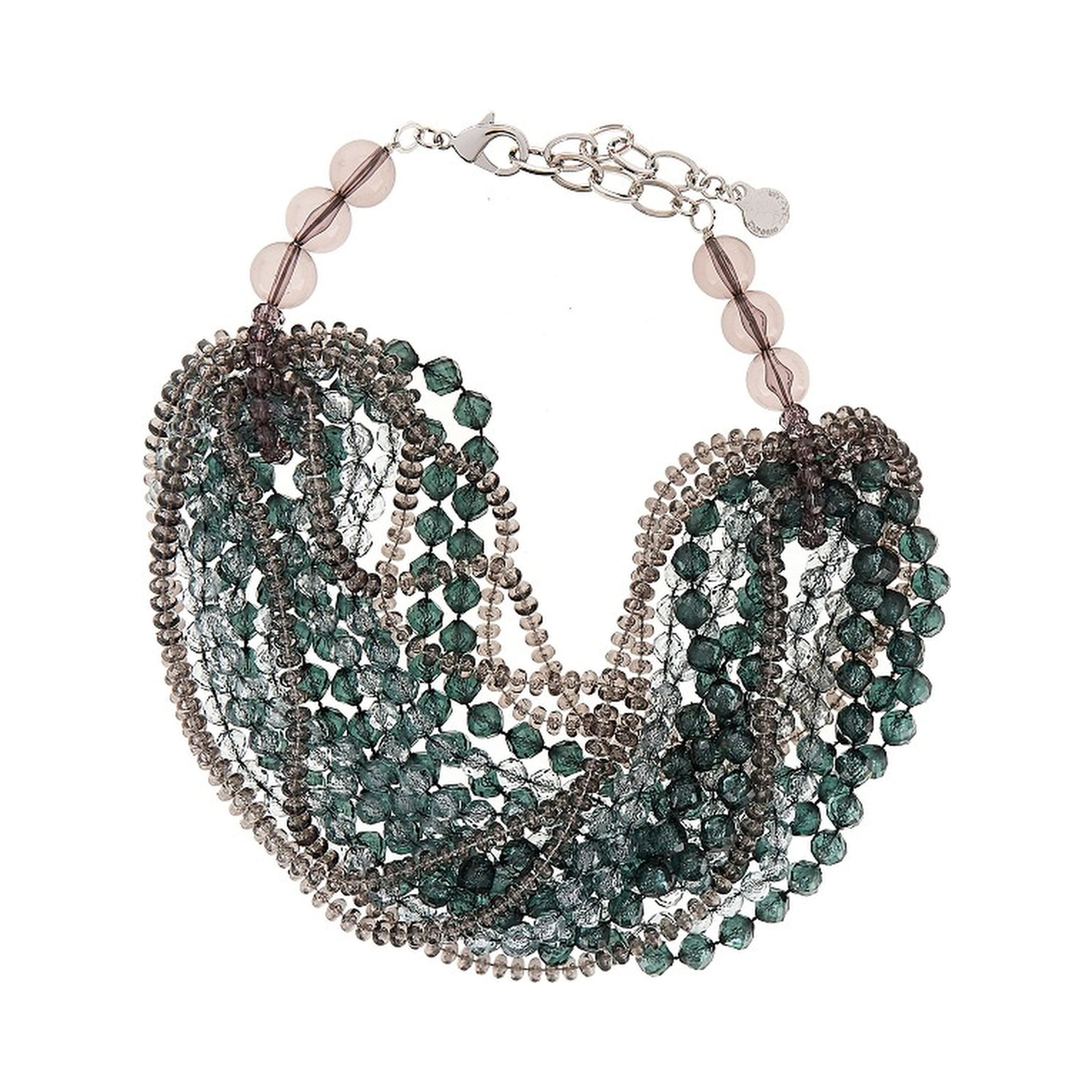 Faceted beads multi-strand necklace