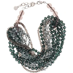 Faceted beads multi-strand necklace