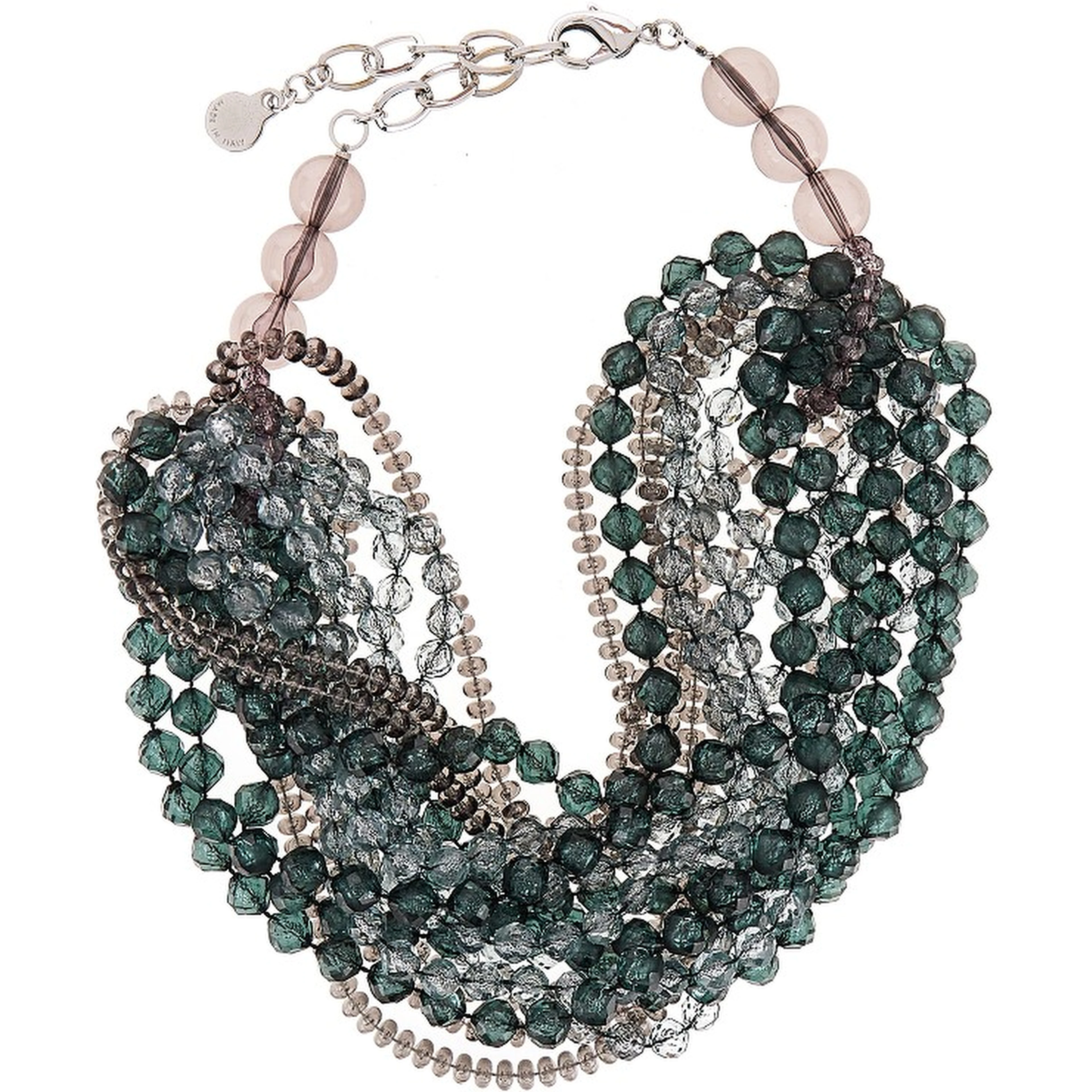 Faceted beads multi-strand necklace