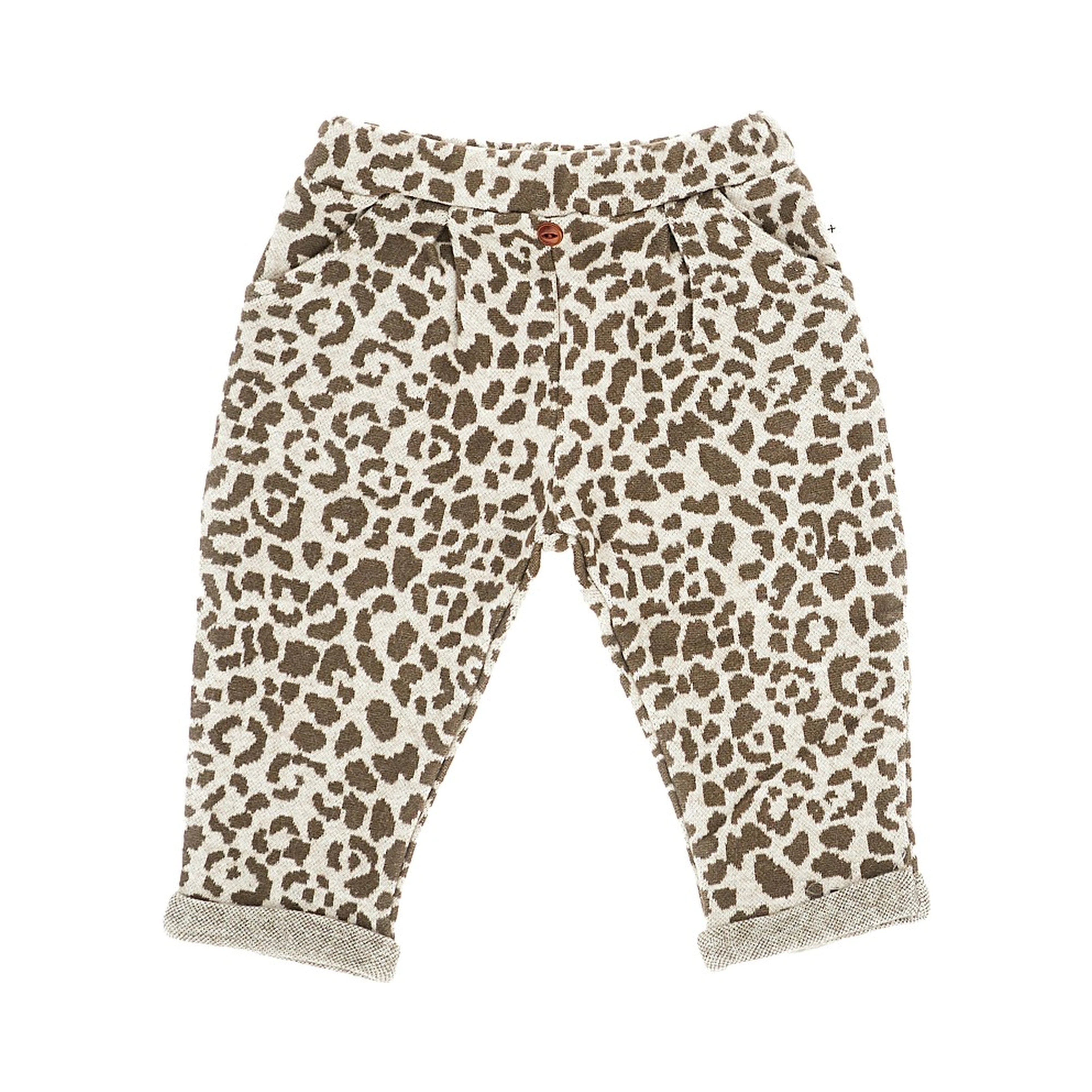 Leopard cotton-blend pants