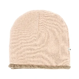 Double knitting cotton-blend beanie hat