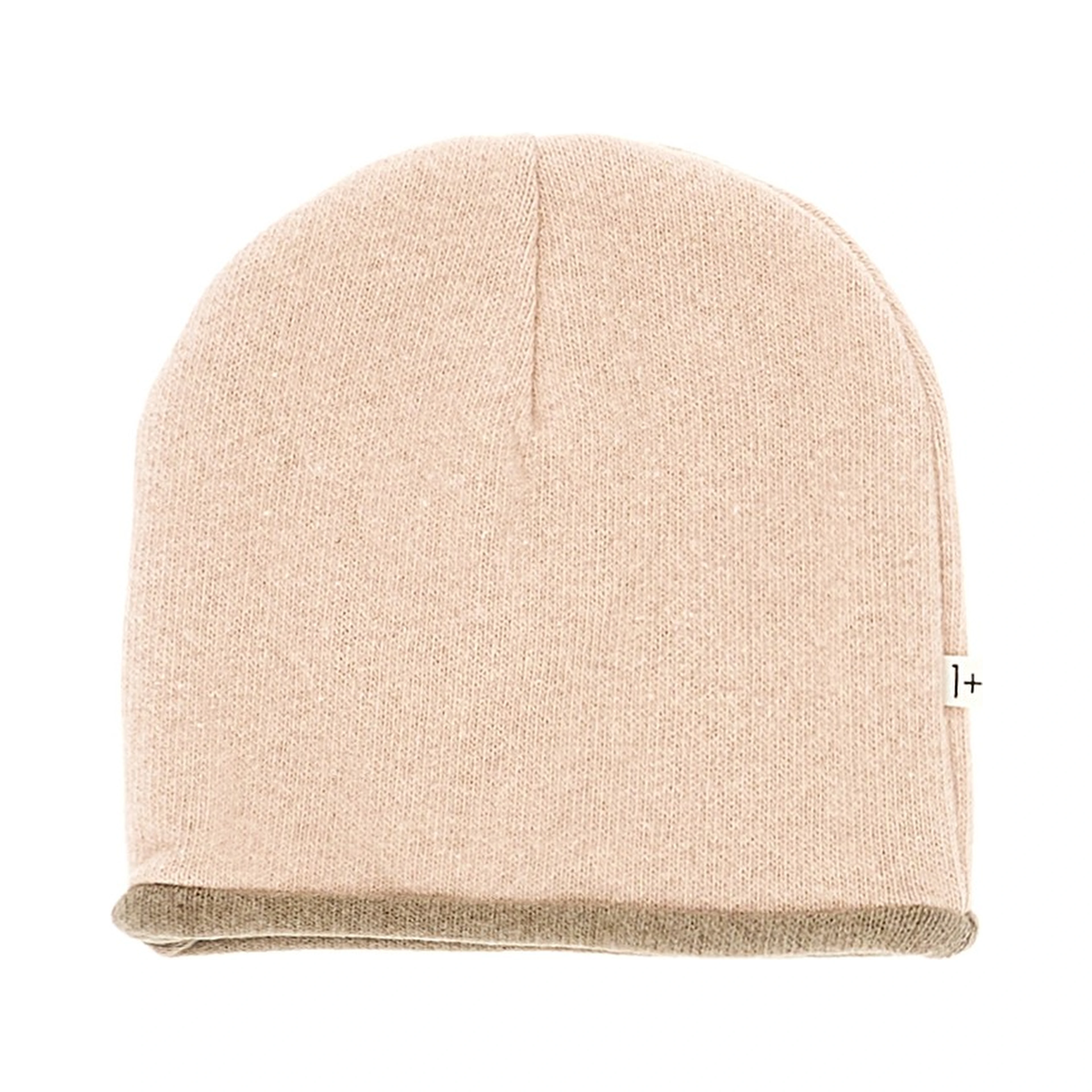 Double knitting cotton-blend beanie hat
