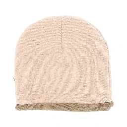 Double knitting cotton-blend beanie hat