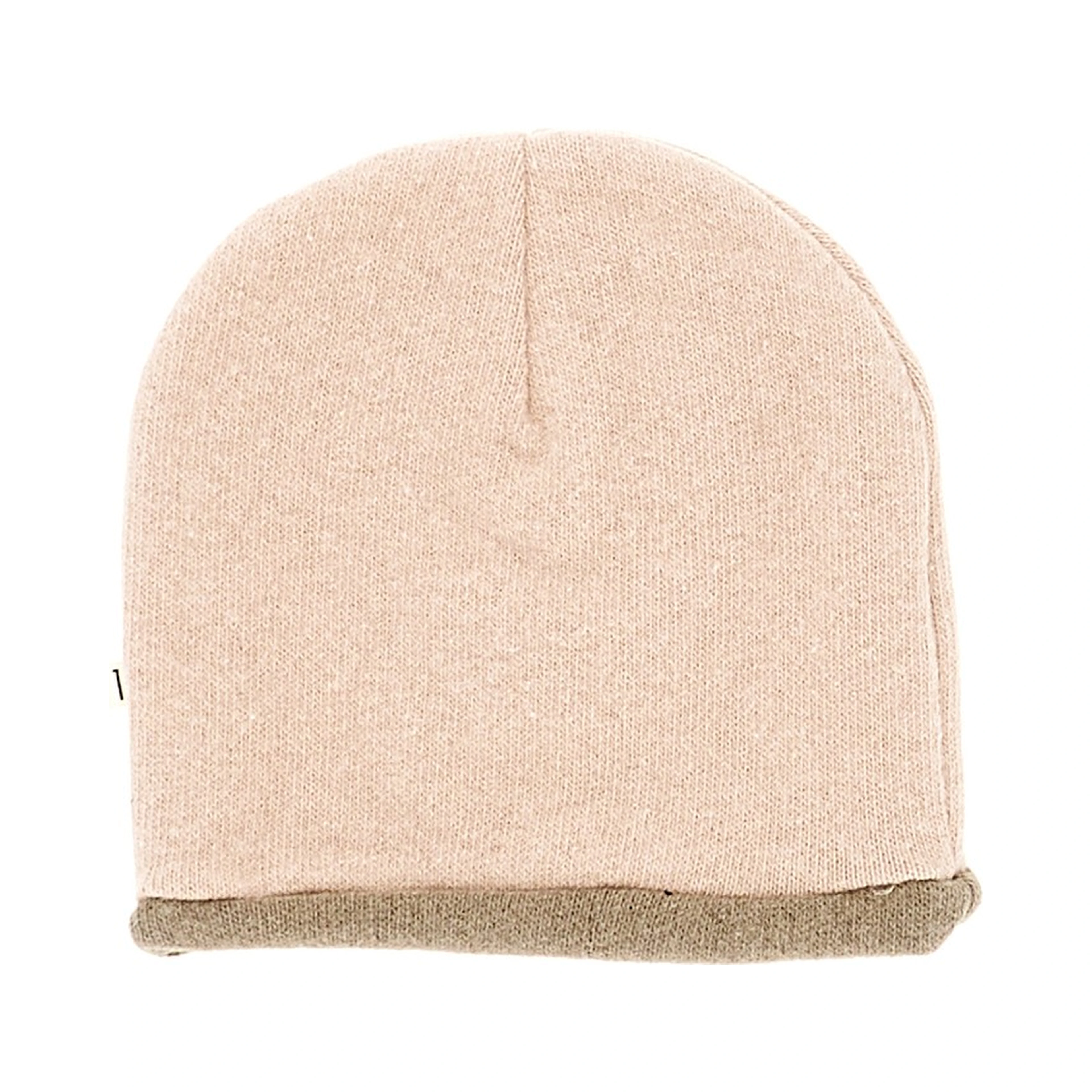 Double knitting cotton-blend beanie hat