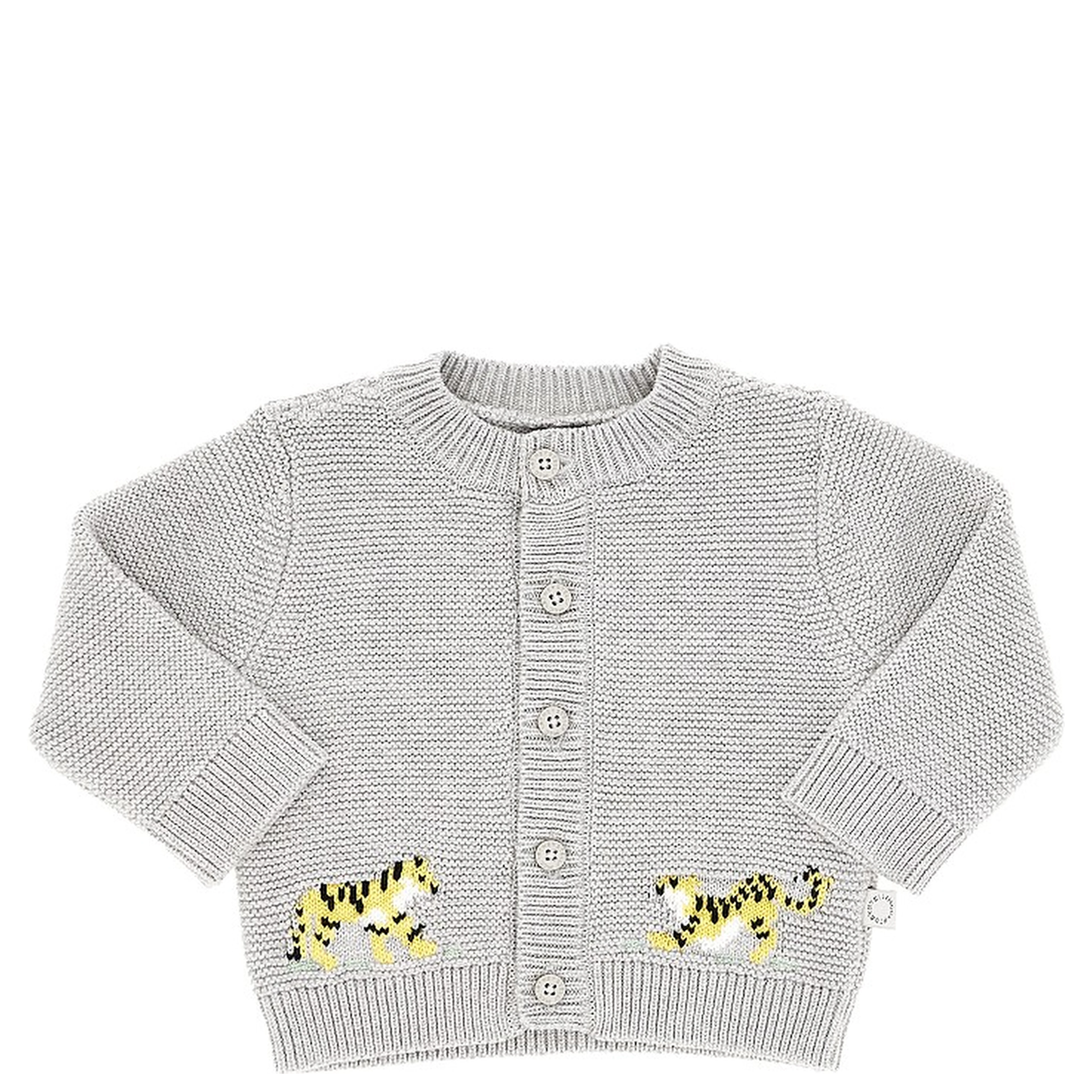 Tigers intarsia cotton cardigan