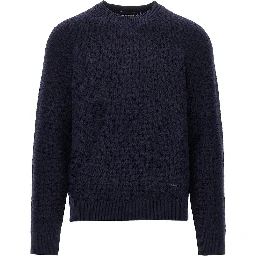 Knitted sweater with diamonds motif