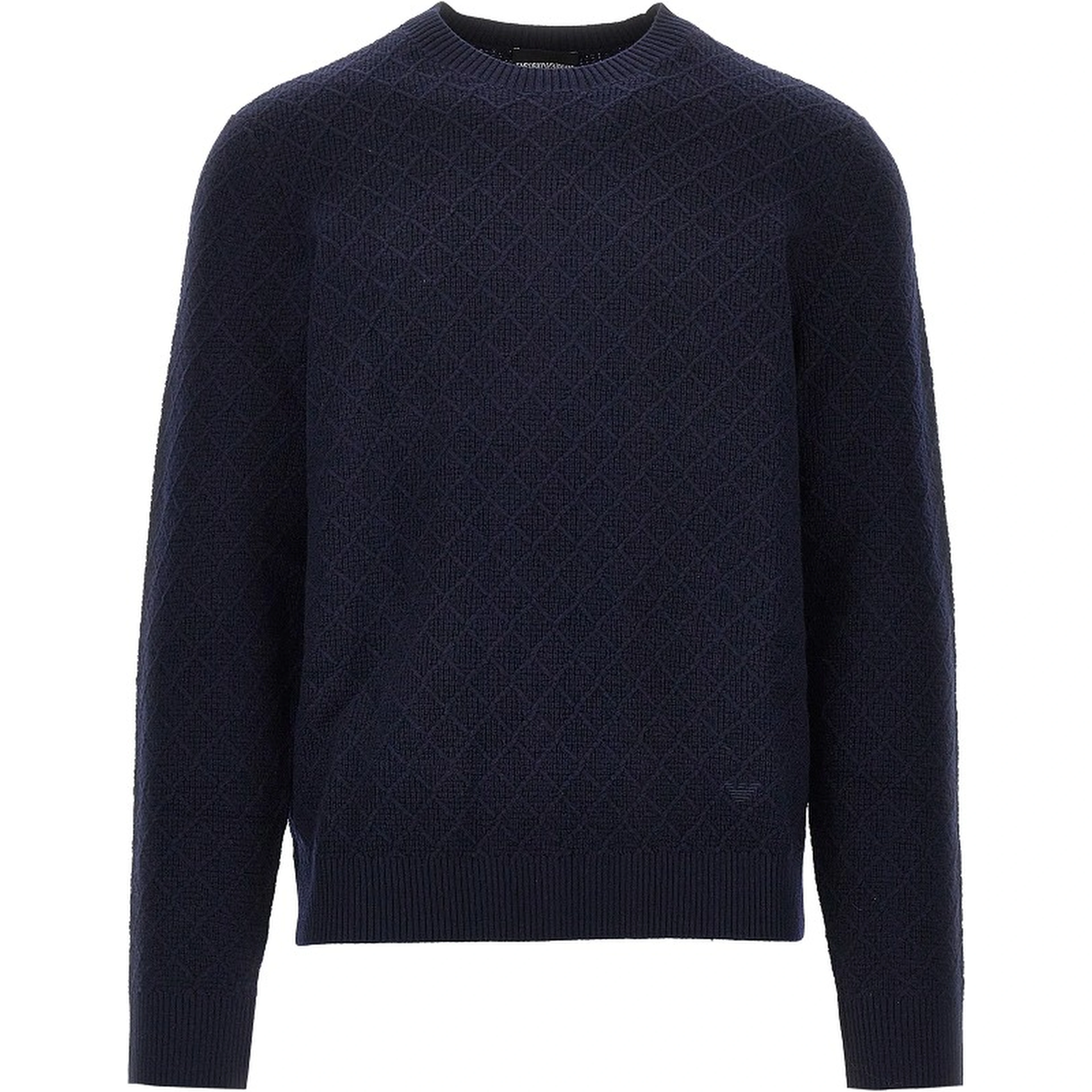 Knitted sweater with diamonds motif