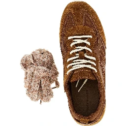 'Field' mesh and leather sneakers