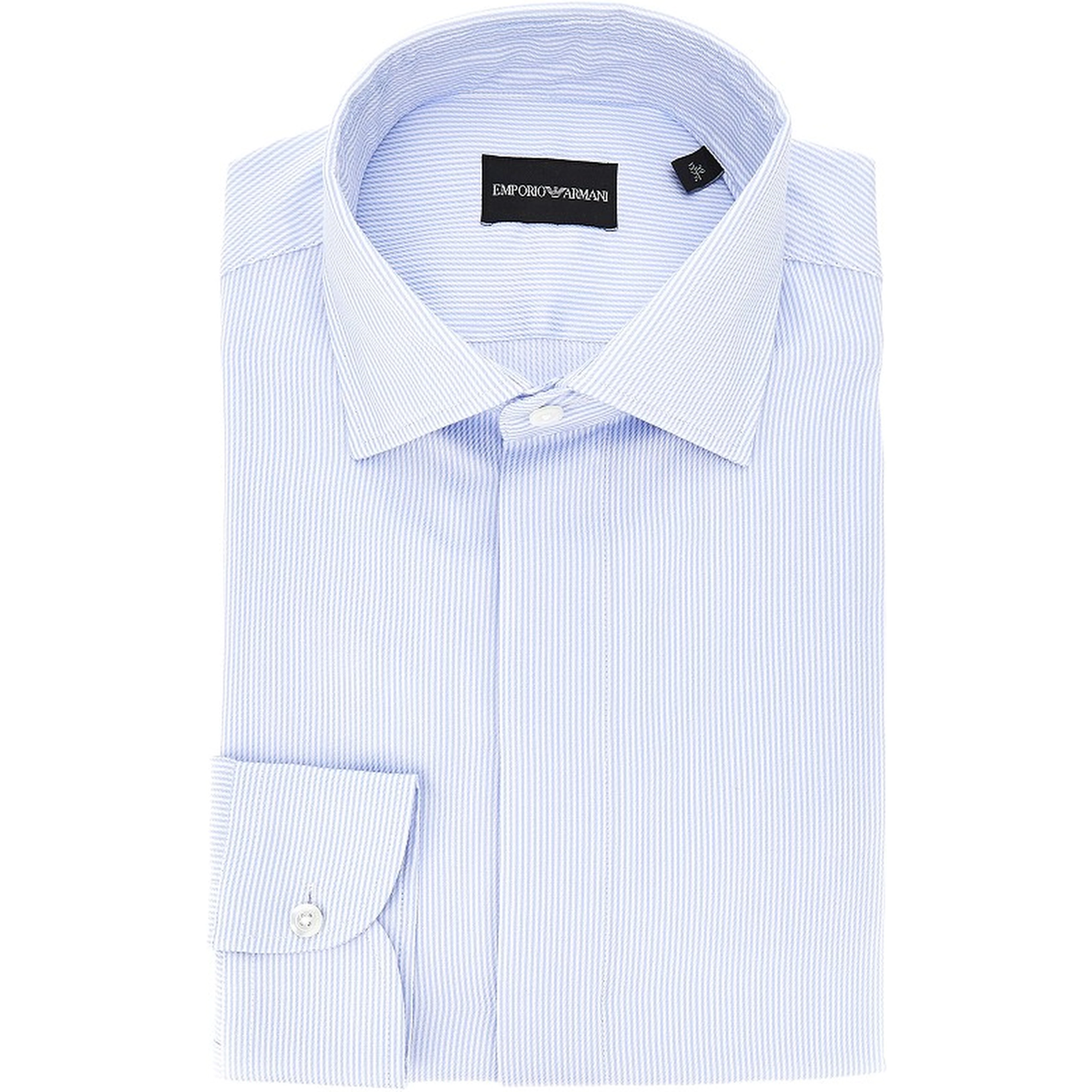 Cotton twill shirt with striped motif