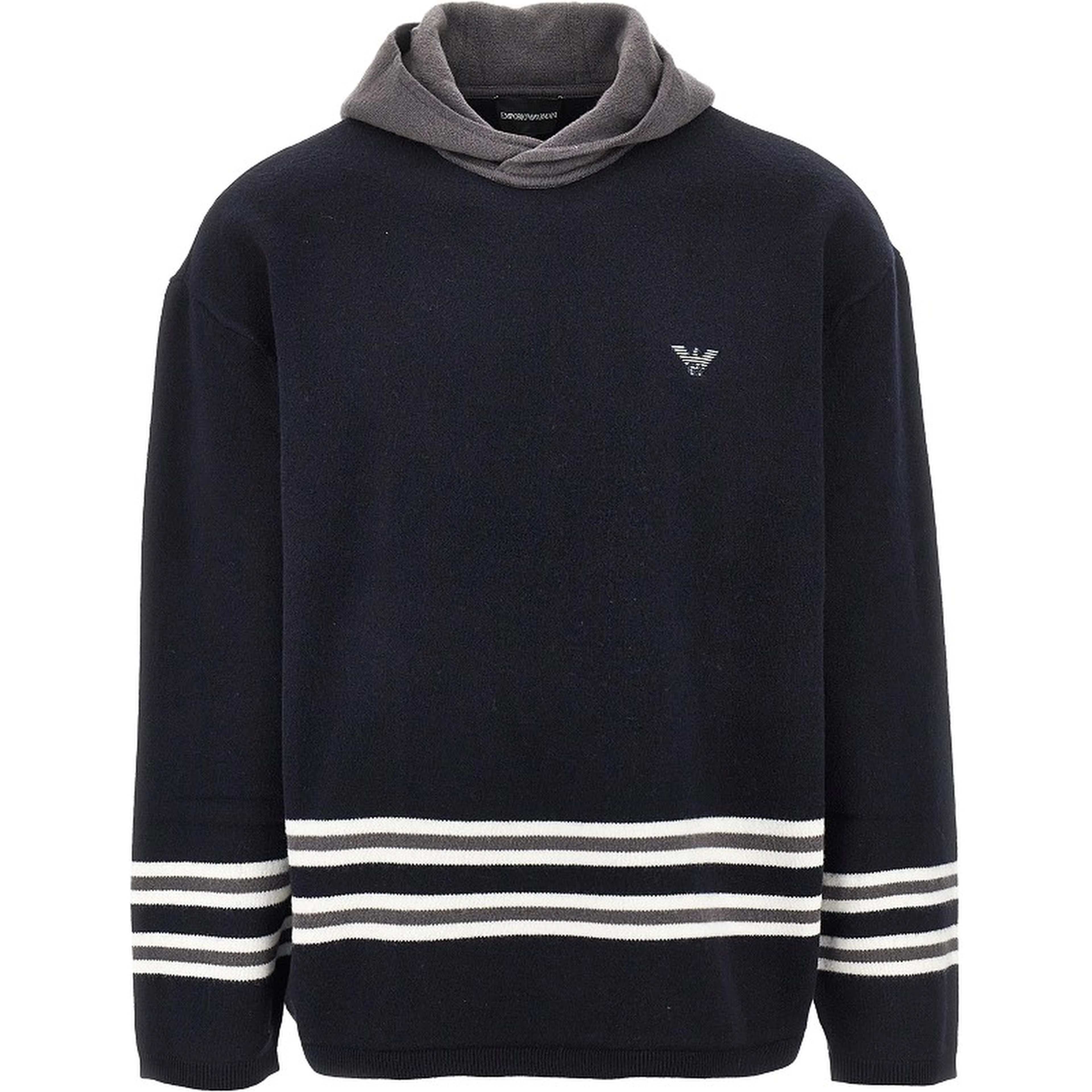 Virgin wool hooded sweater