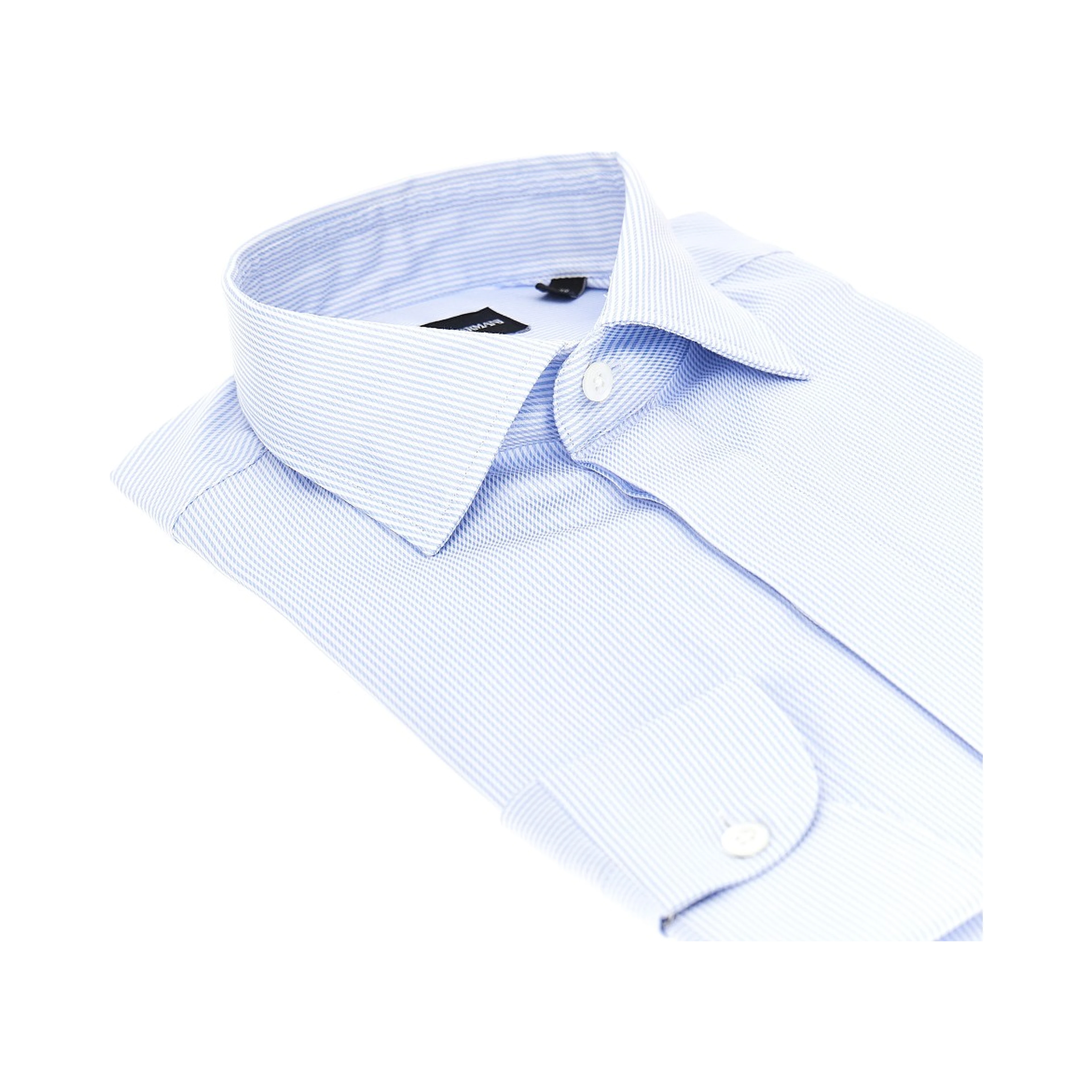 Cotton twill shirt with striped motif