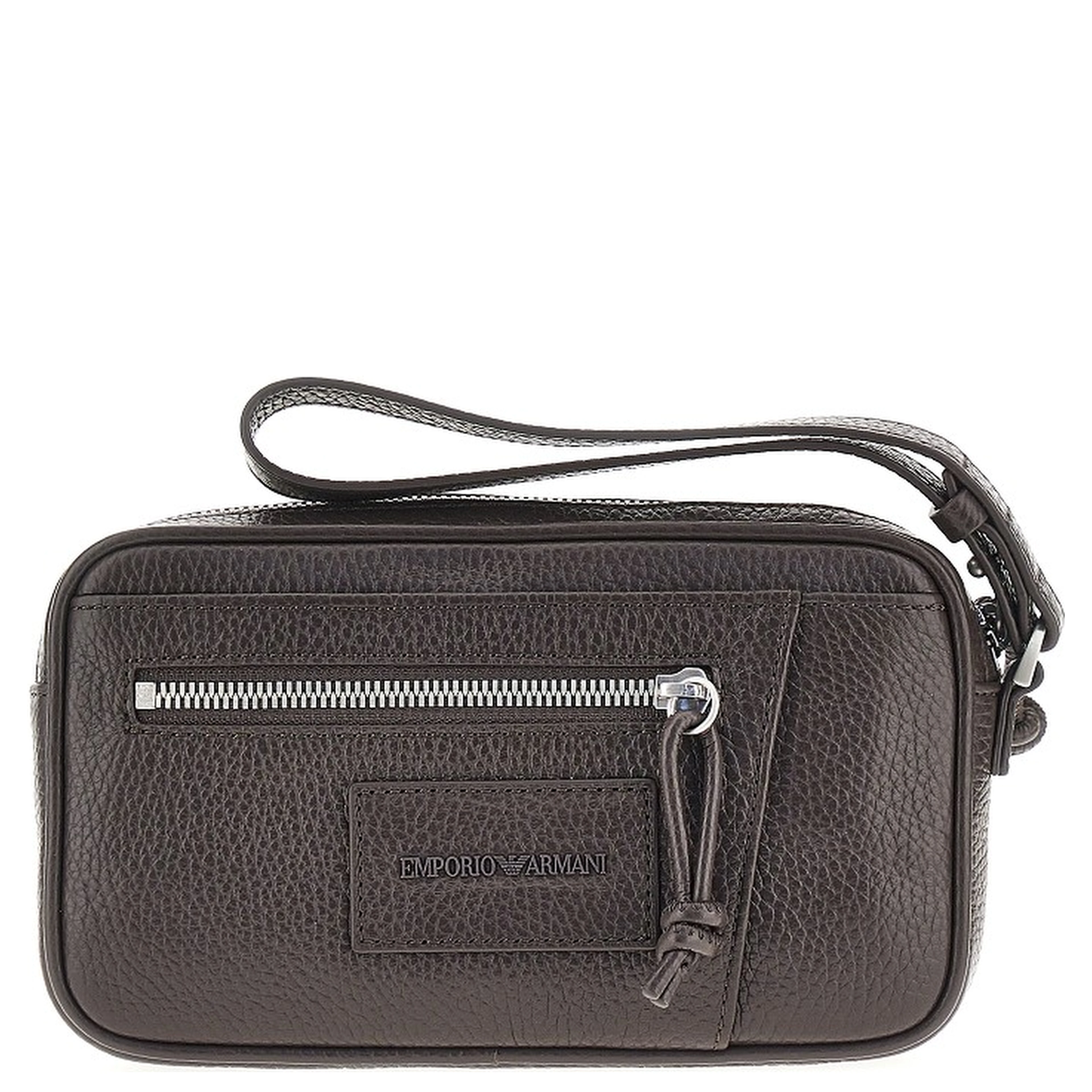 Grained leather pouch