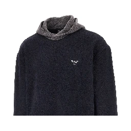 Virgin wool hooded sweater