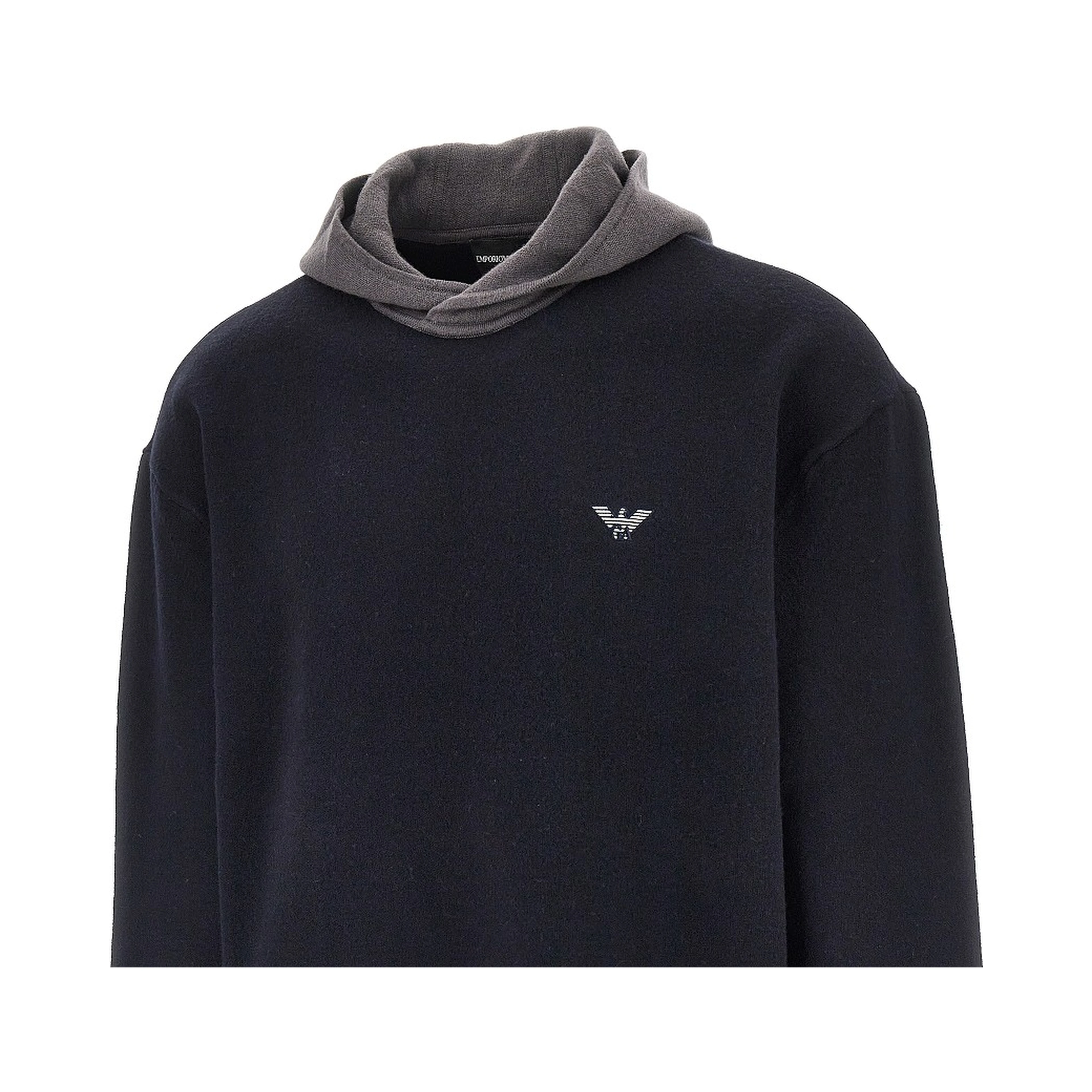 Virgin wool hooded sweater