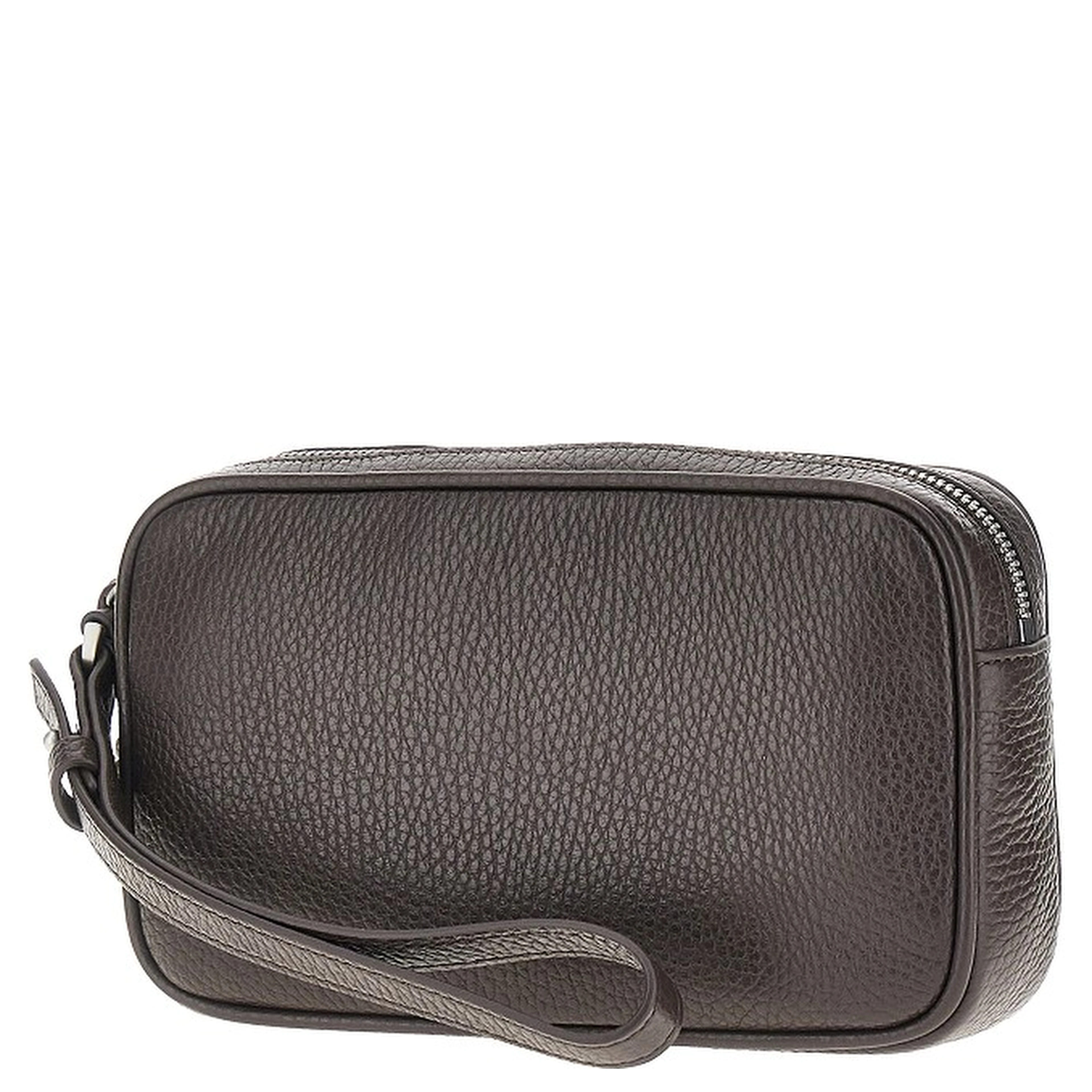 Grained leather pouch