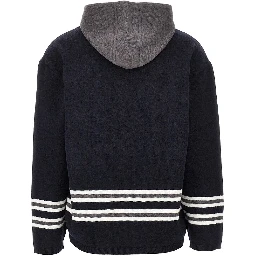 Virgin wool hooded sweater