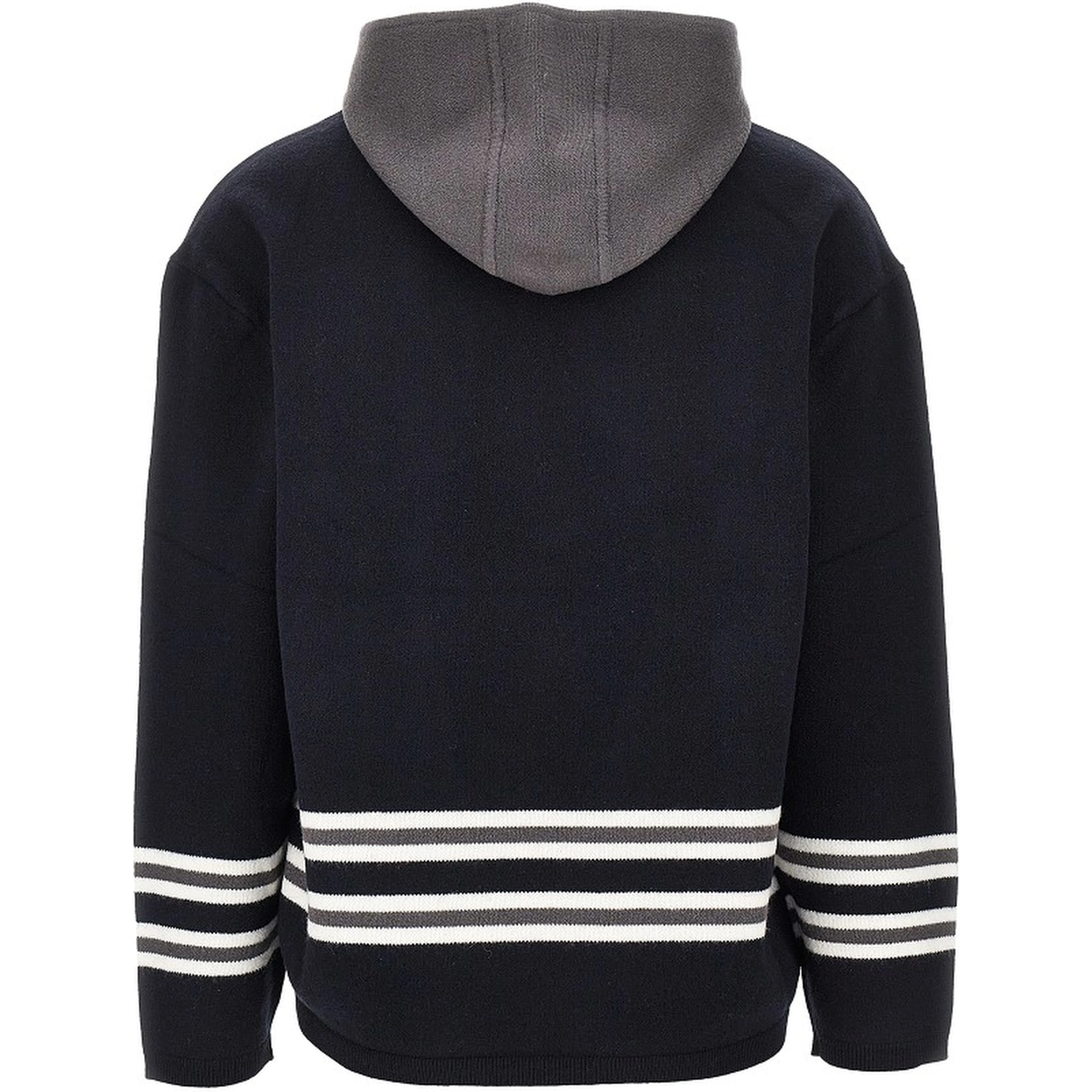 Virgin wool hooded sweater