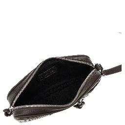 Grained leather pouch