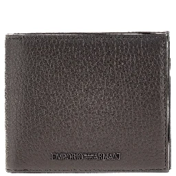 Grained leather bi-fold wallet