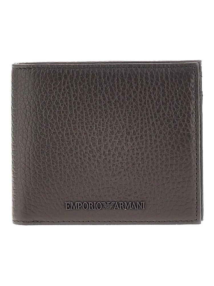 Grained leather bi-fold wallet
