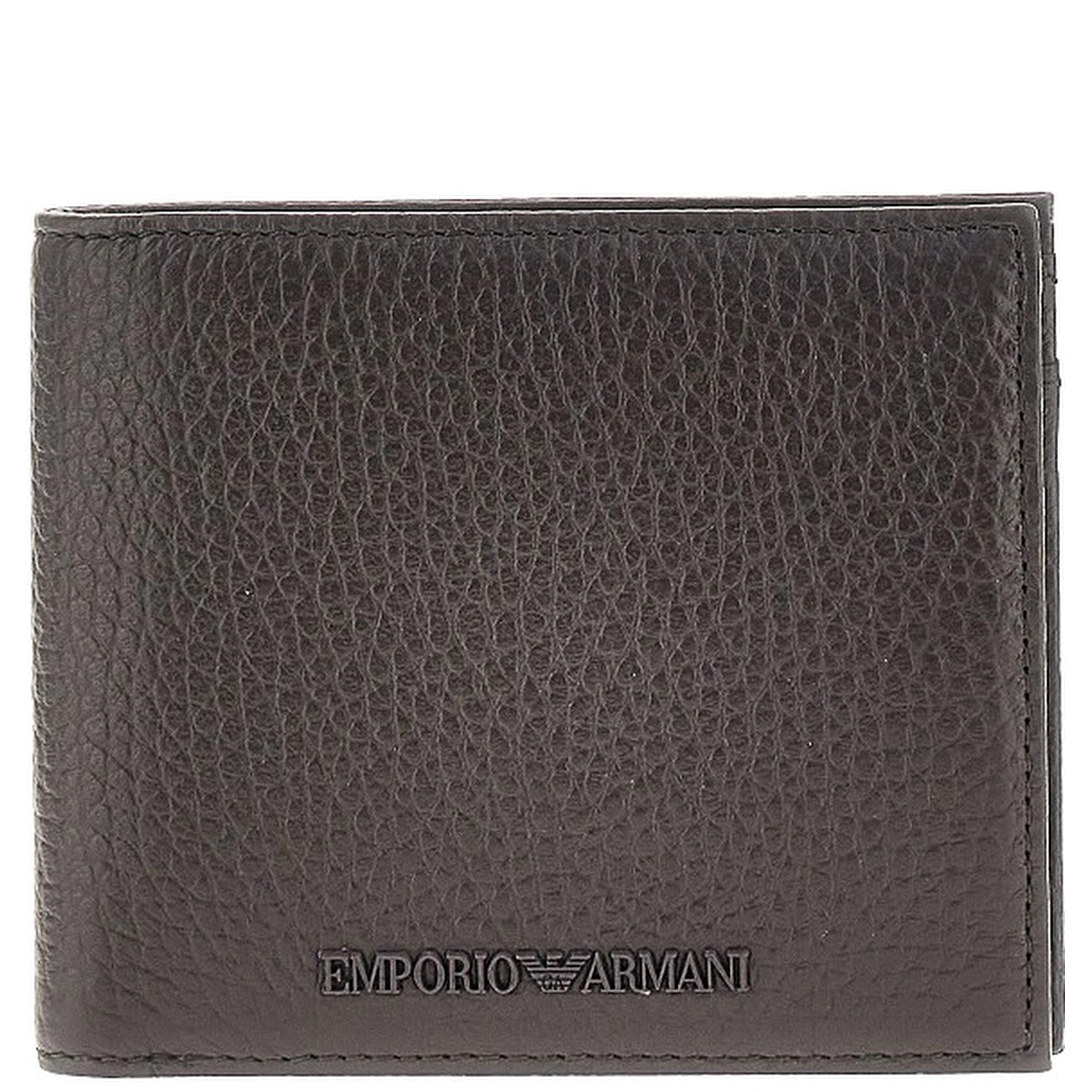 Grained leather bi-fold wallet