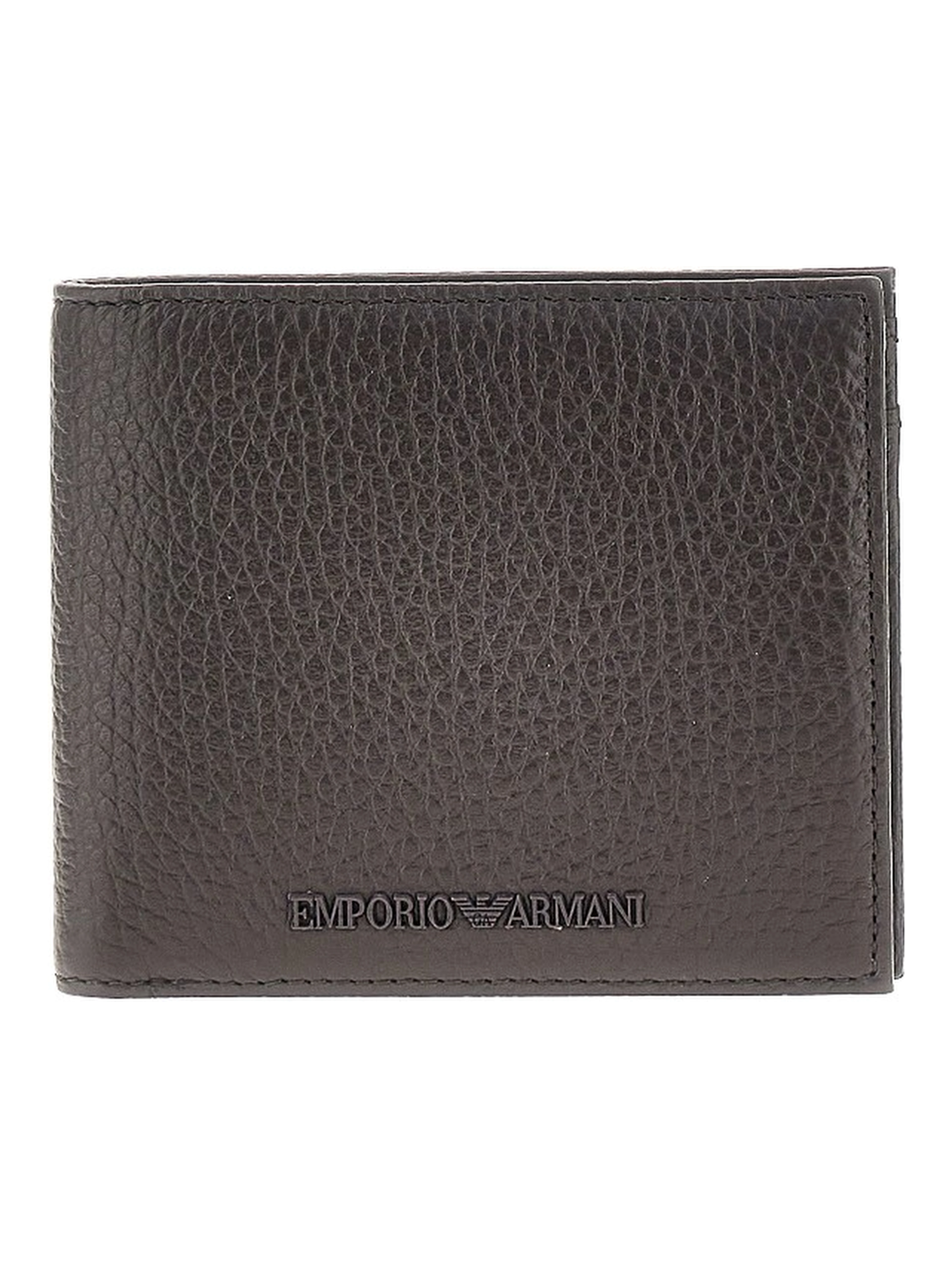 Grained leather bi-fold wallet