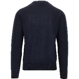 Virgin wool sweater with Eagle embroidery