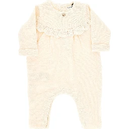 Ruffled cotton-blend romper suit