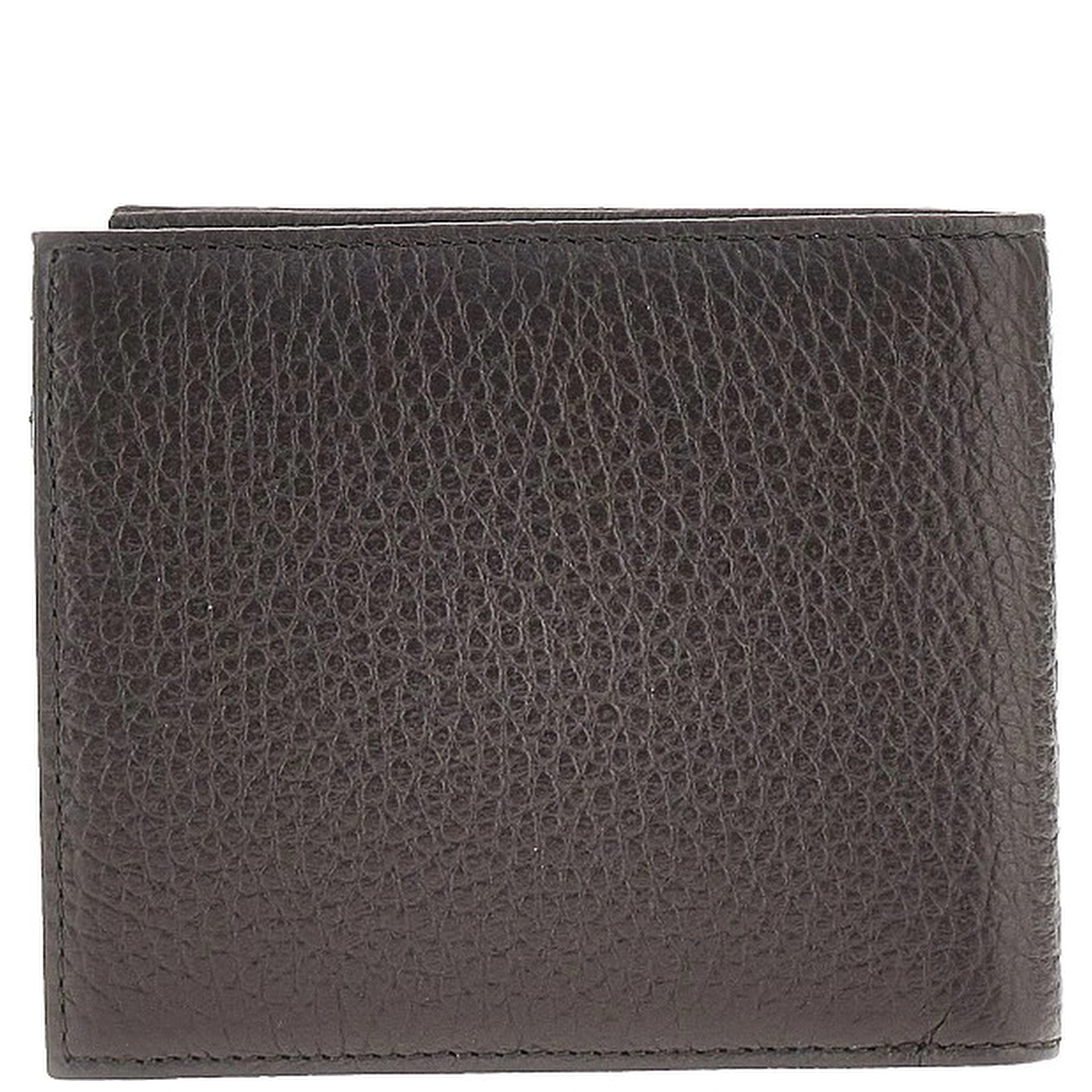 Grained leather bi-fold wallet