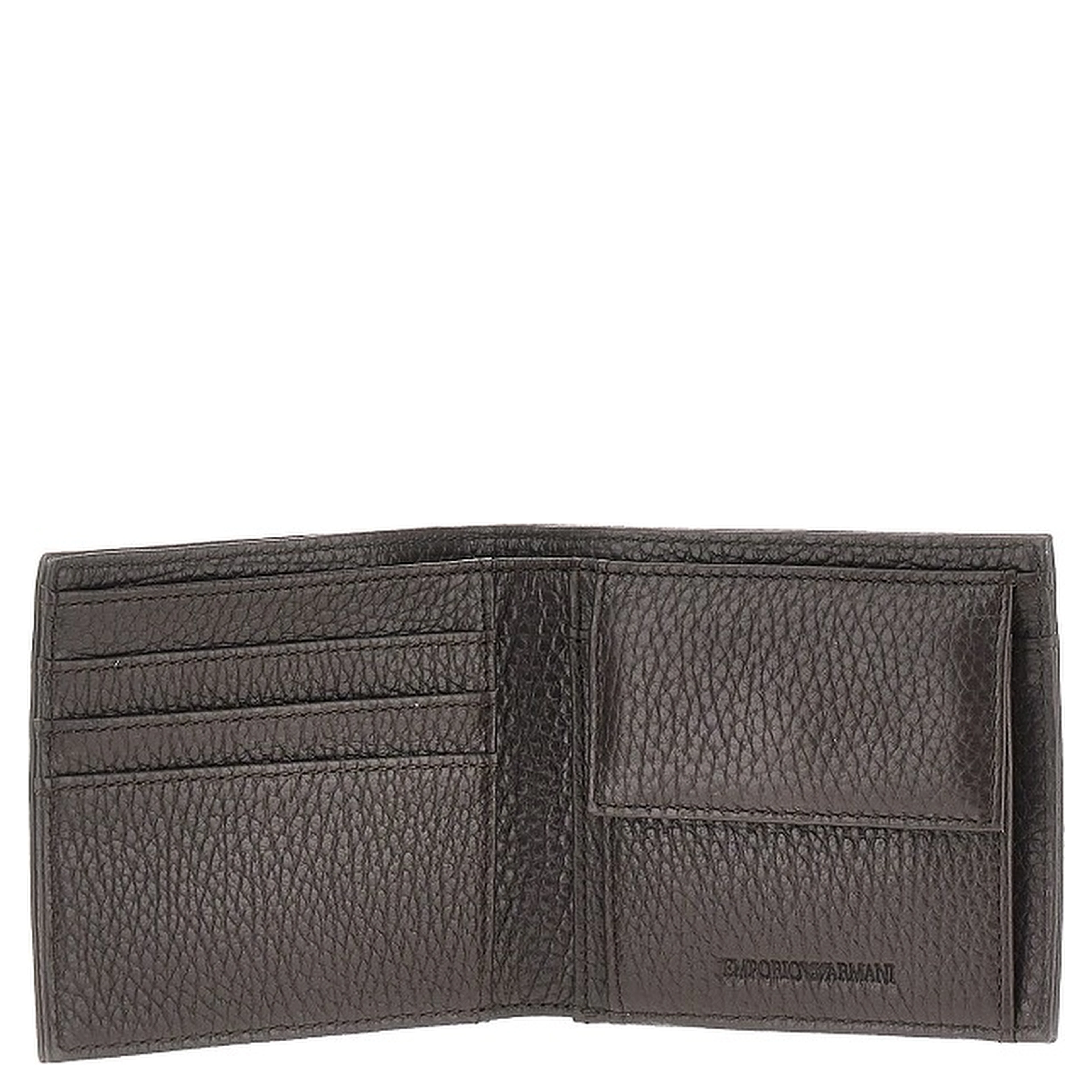 Grained leather bi-fold wallet
