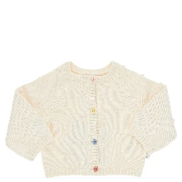 Raised dots cotton and wool cardigan