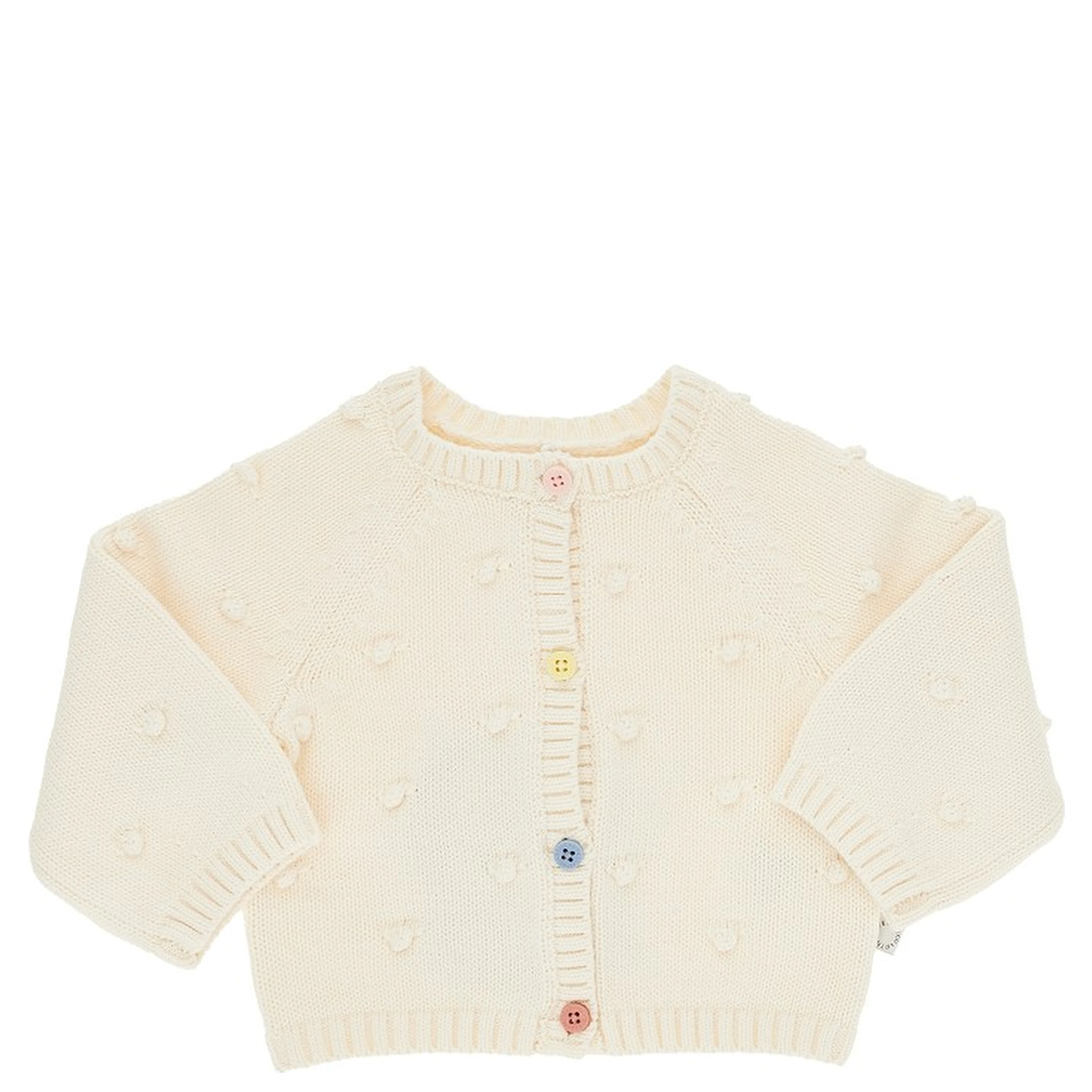 Raised dots cotton and wool cardigan
