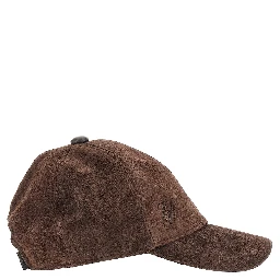 Suede leather baseball cap with EA logo