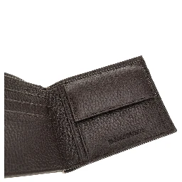 Grained leather bi-fold wallet