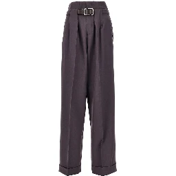 Gabardine pants with belt