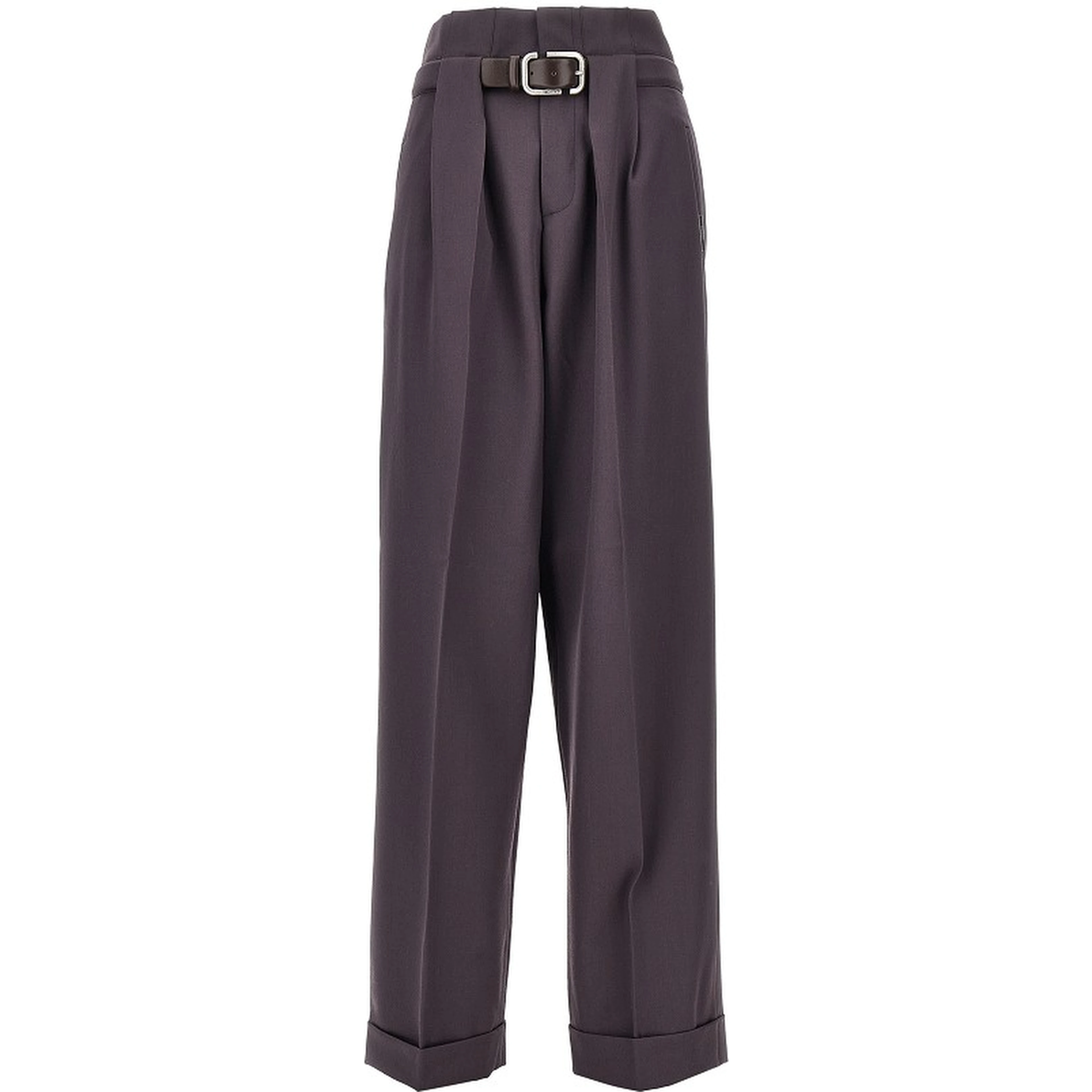 Gabardine pants with belt