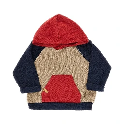 Color block cotton-blend hoodie