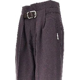 Gabardine pants with belt