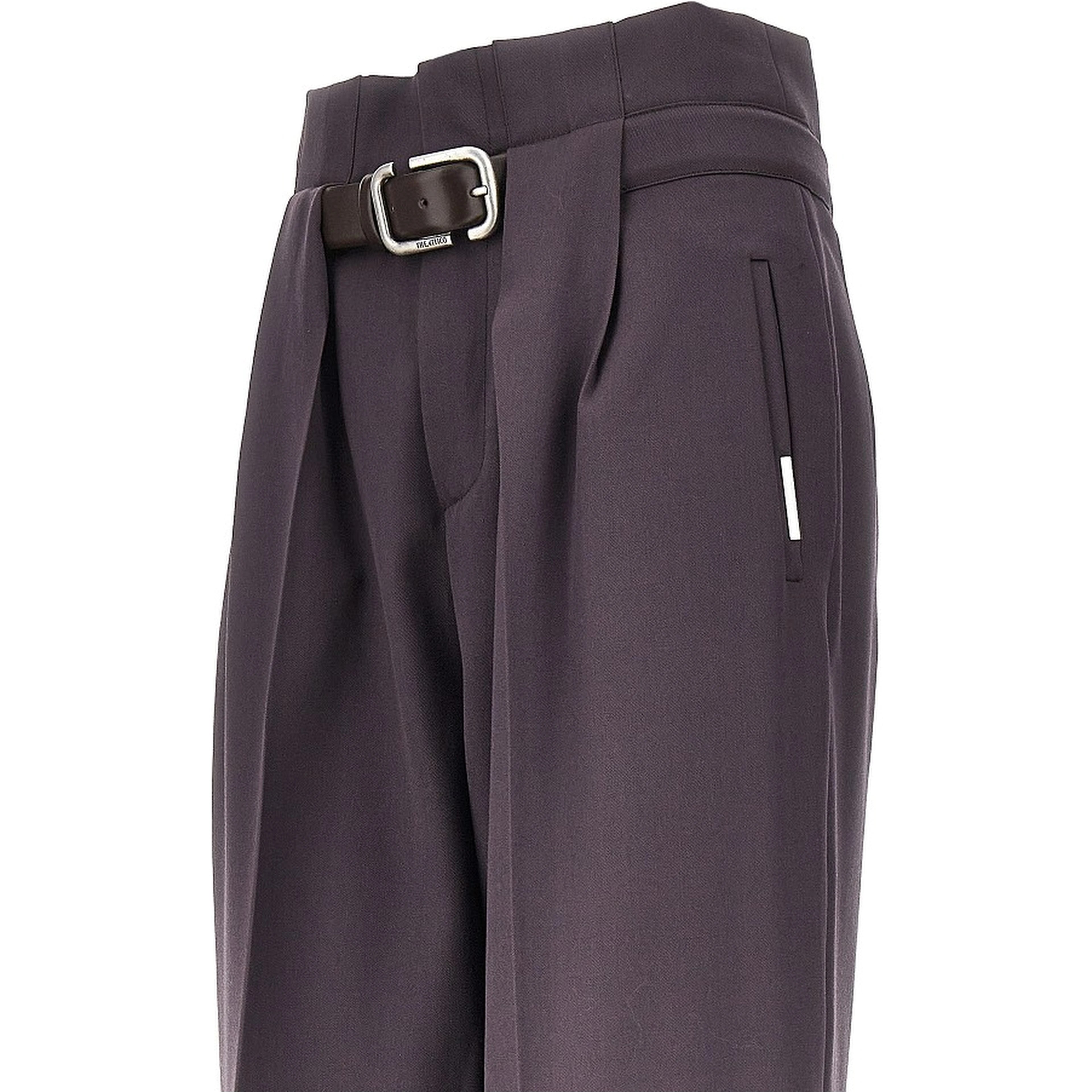 Gabardine pants with belt