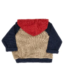 Color block cotton-blend hoodie