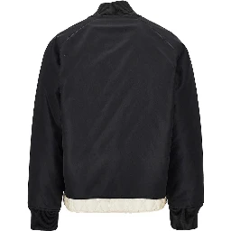 Nylon bomber jacket with logo embroidery